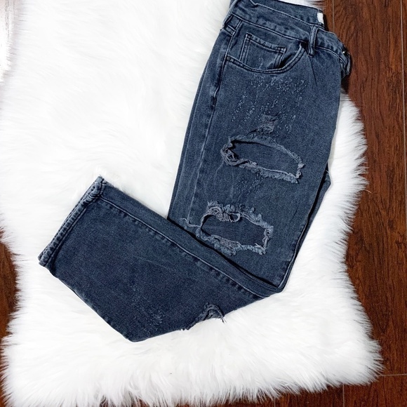 Pacsun Boyfriend Gray Wash Ripped Jeans - Picture 1 of 6
